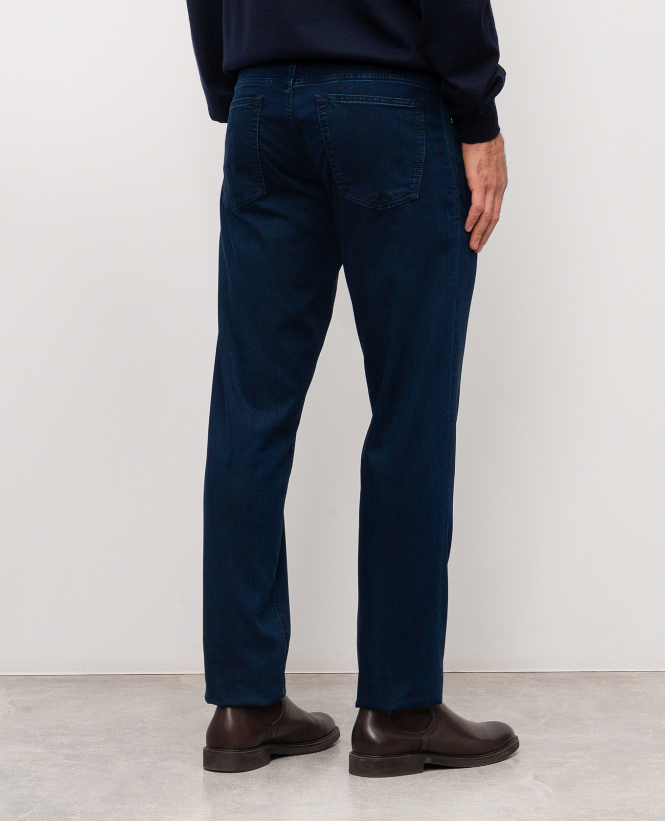 Blue Costantino jeans with embroidered emblem Scissor Scriptor 4