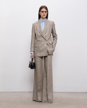 Max Mara Beige DESERTO linen pants MXMDESERTO