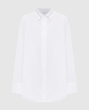 Peserico White shirt with a monil chain A0669608928