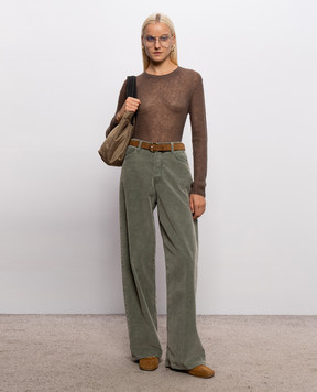 Dondup Brown alpaca wool jumper DT419M00957DPTO