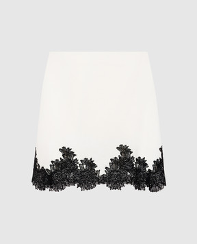 Ermanno Scervino White mini skirt with contrasting lace D485O302APIKX