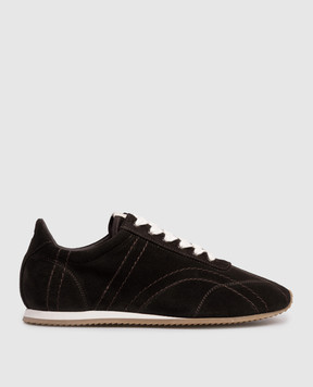 Toteme Brown suede sneakers with logo patch 262WAS0324LE0027
