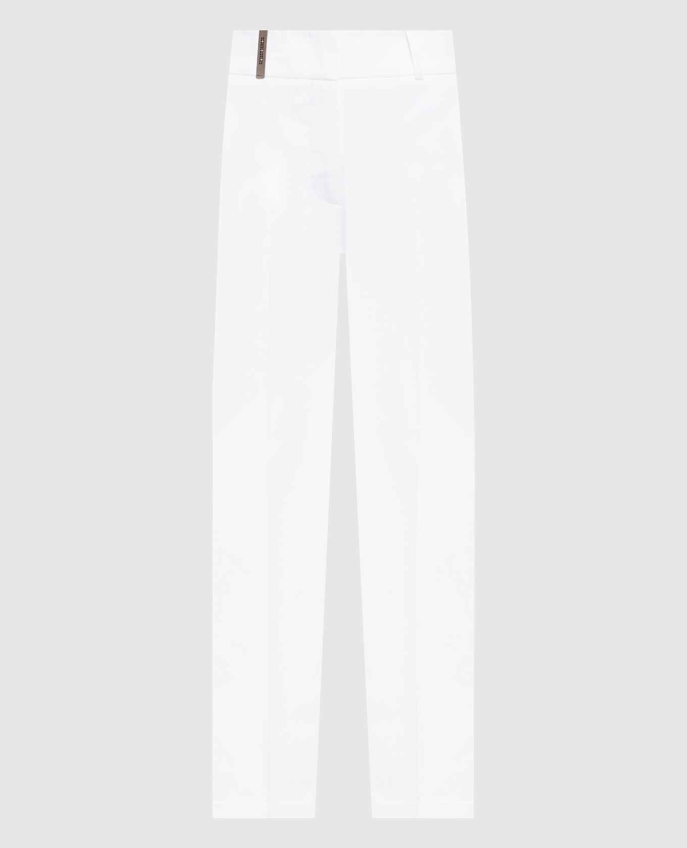 

White pants with brand patch Peserico