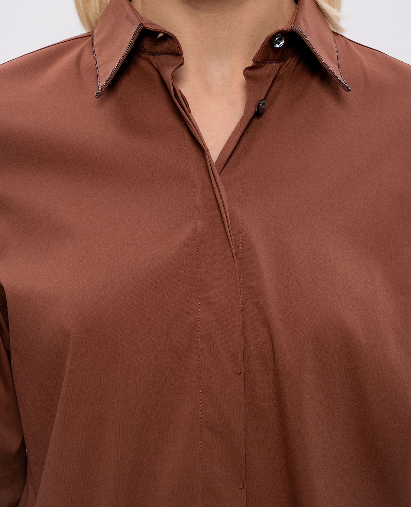 Brown shirt with monil chain Brunello Cucinelli 5
