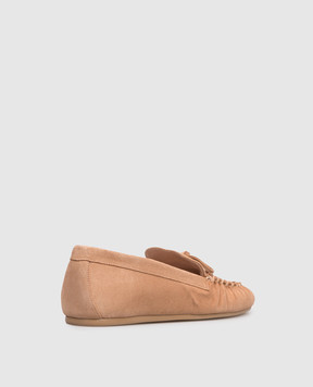 Stuart Weitzman Beige suede ballet flats Britt SM414