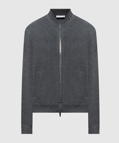 Veste de sport grise avec lurex