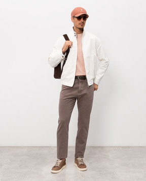 Brunello Cucinelli Brown jeans with logo patch M237PO1090