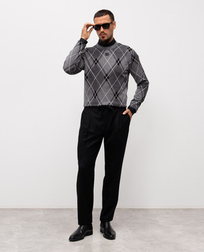 Dolce&Gabbana Gray wool and silk patterned jumper GXX02ZJGMAI