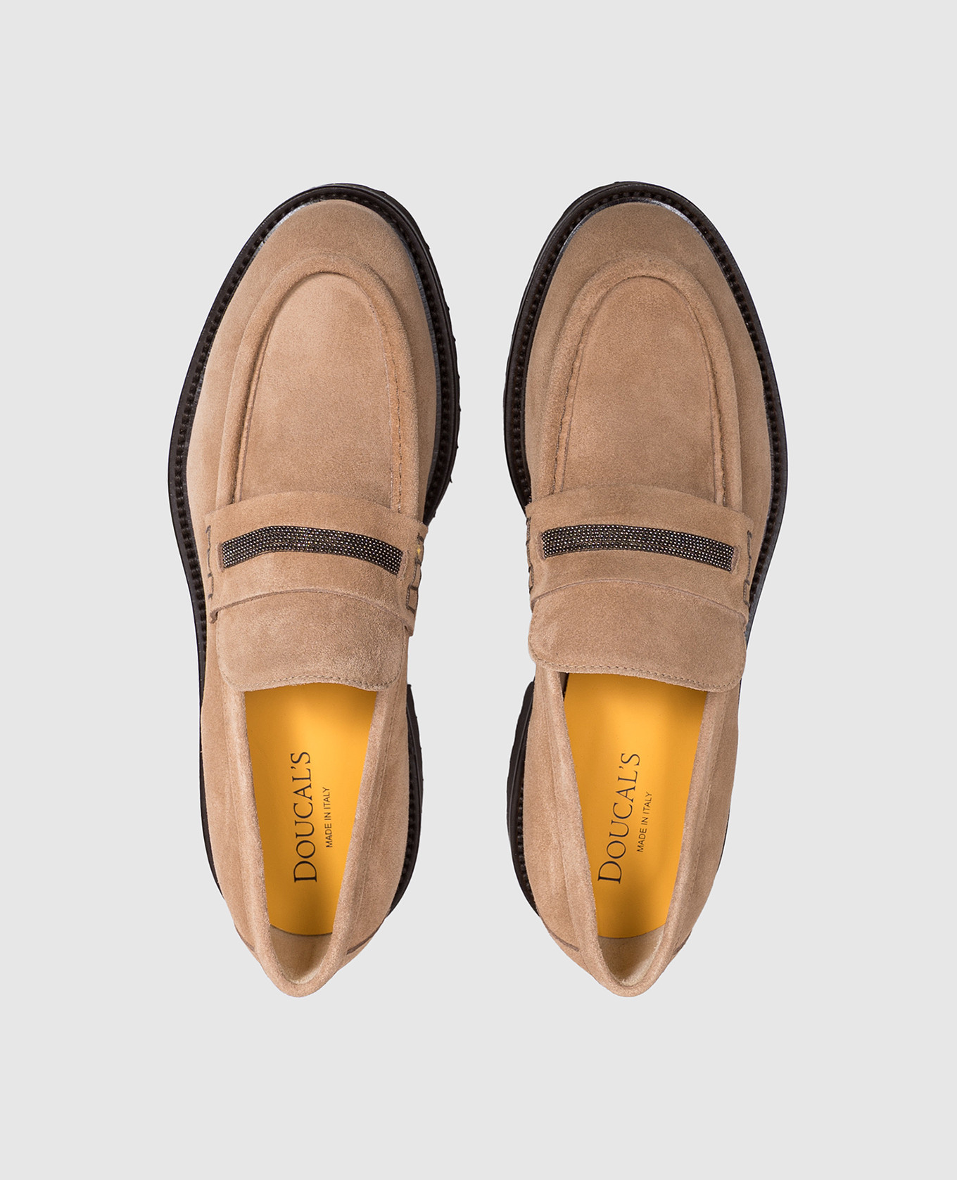 Brown suede loafers with monil chain Doucal's 4