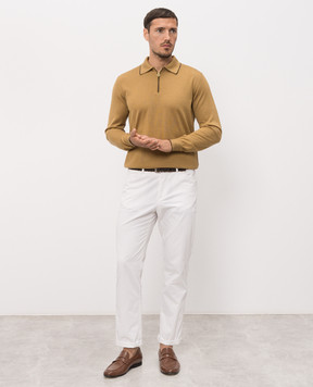 Stefano Ricci Brown wool, silk and cashmere polo with monogram logo KE08004P30E26374