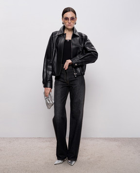 Versace Black leather jacket 10228131A16885