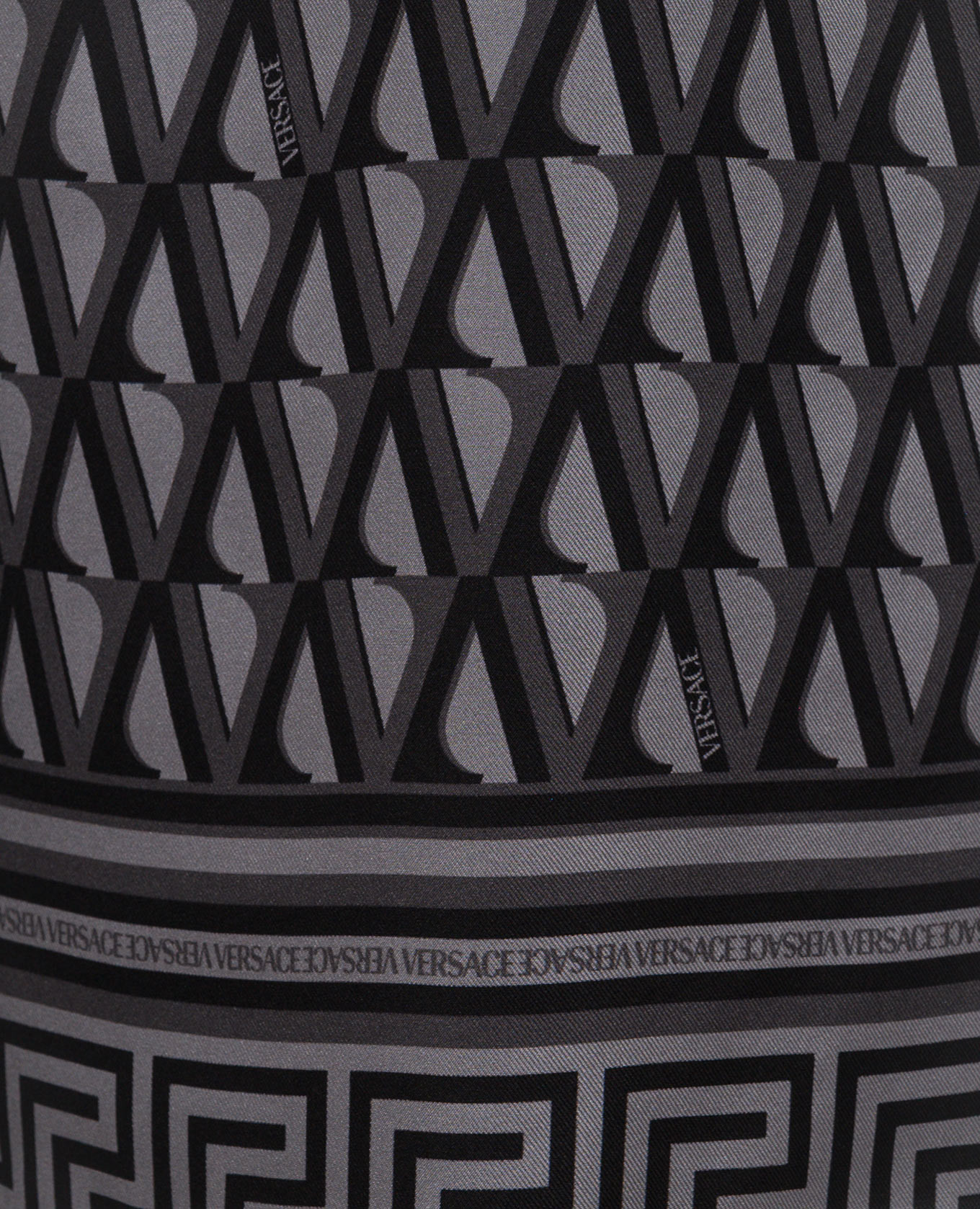 Black silk shorts with V Greca print Versace 5