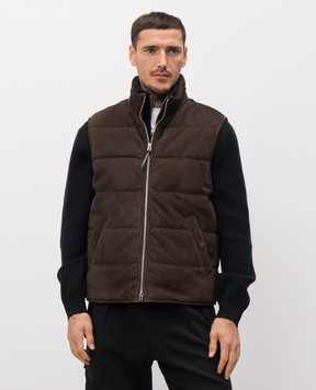 Tom Ford Brown suede vest LGQ003LMS029