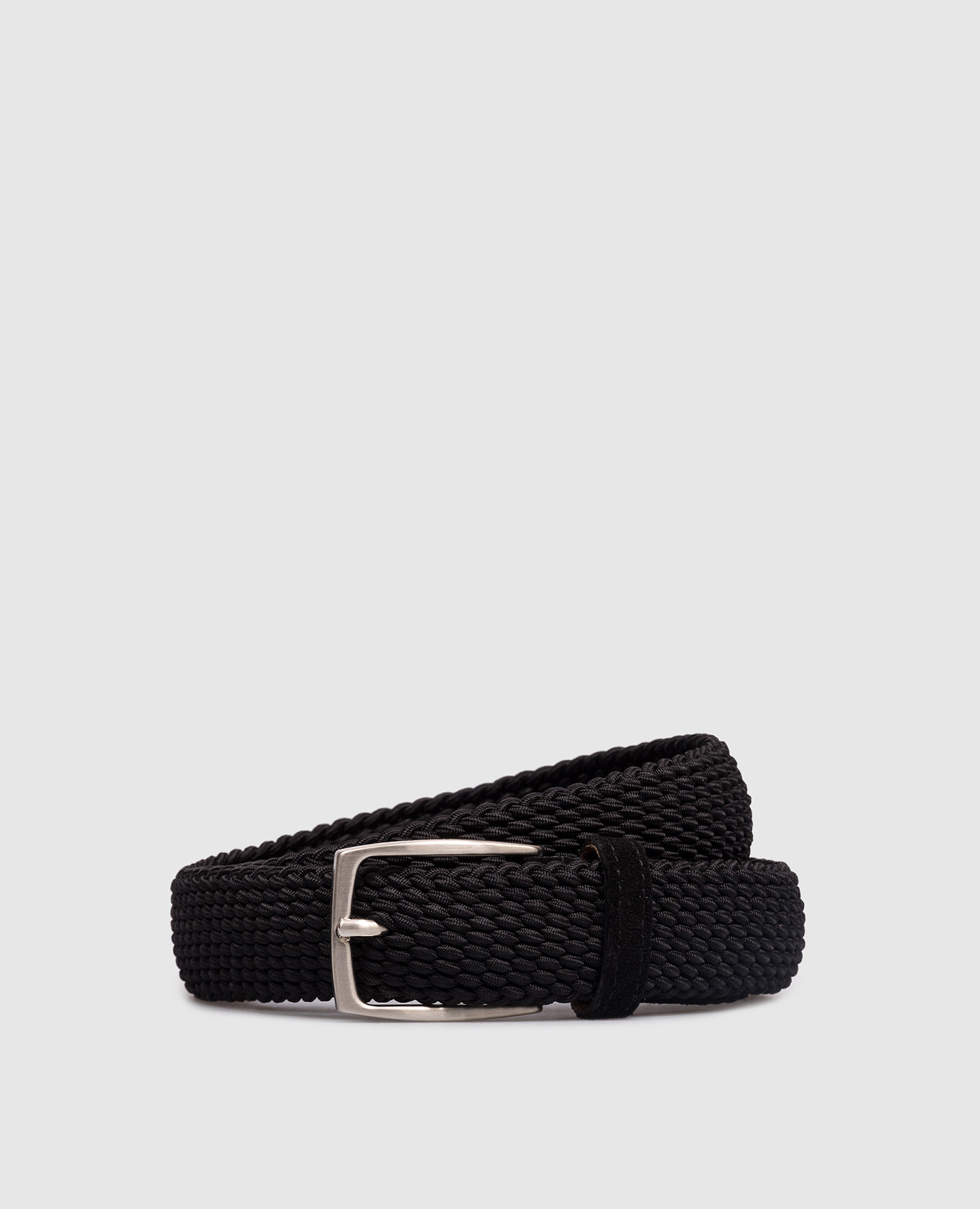 Black suede braided belt