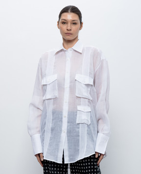 Ermanno Scervino White blouse with pockets D482K754TUG