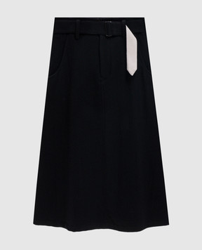 Y`S Yamamoto Black midi skirt with wool YWS14106