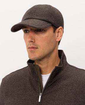 Enrico Mandelli Brown cashmere cap CAP4015428