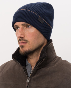 Canali Blue wool and cashmere hat MK02552B0043