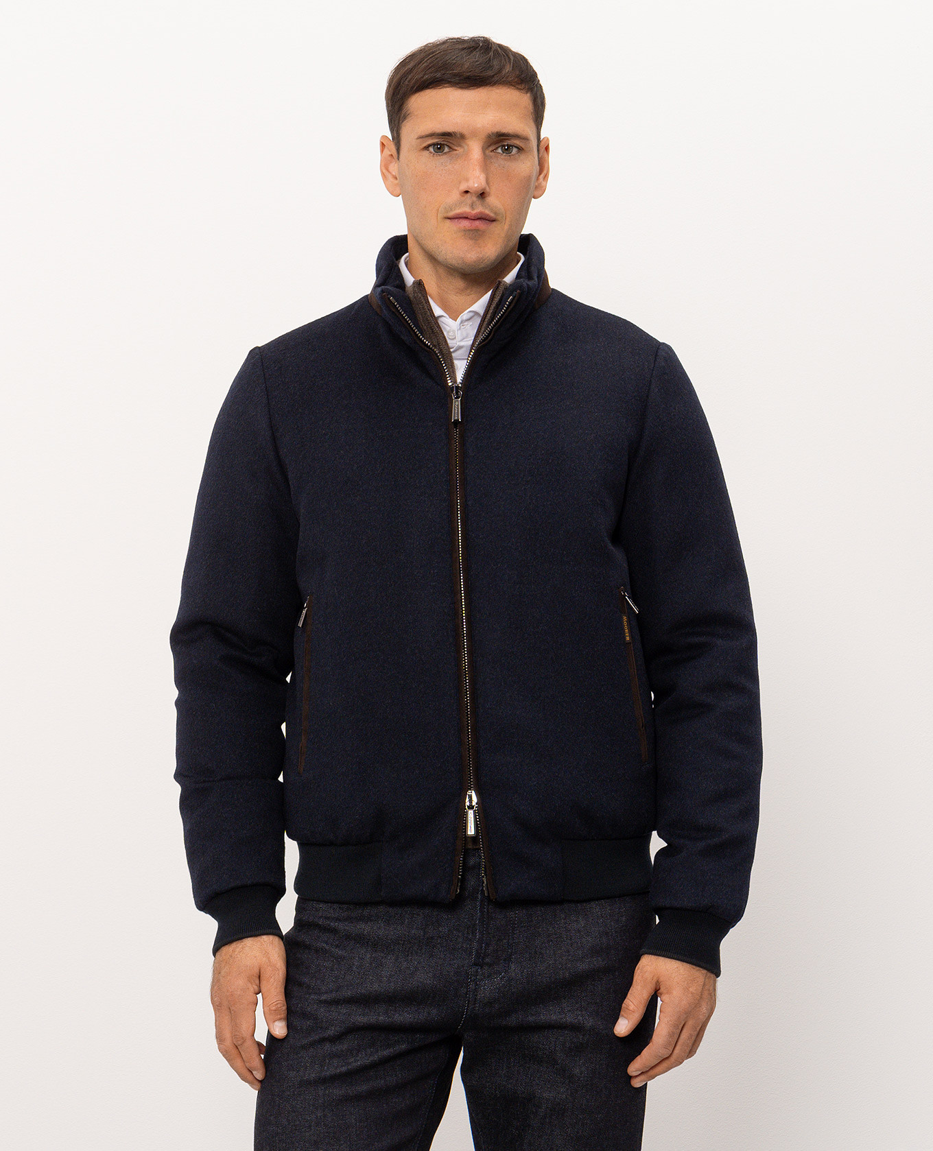 DONIZETTI blue wool and cashmere down jacket MooRER 3