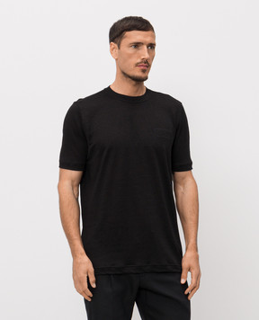 Stefano Ricci Black linen T-shirt K919071G10T26205