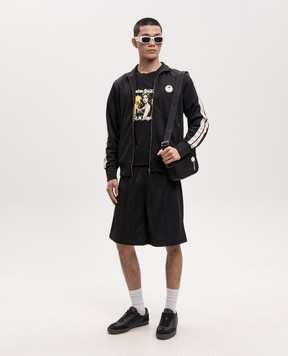 Palm Angels Black sports jacket with logo patch PMBD058S26FAB002