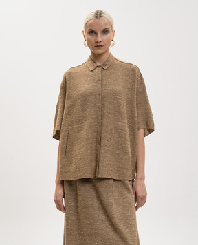BOBOUTIC Brown shirt with silk 5041