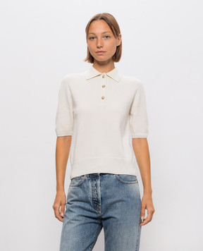 Balmain Ivory cashmere and merino wool polo PO0000000002