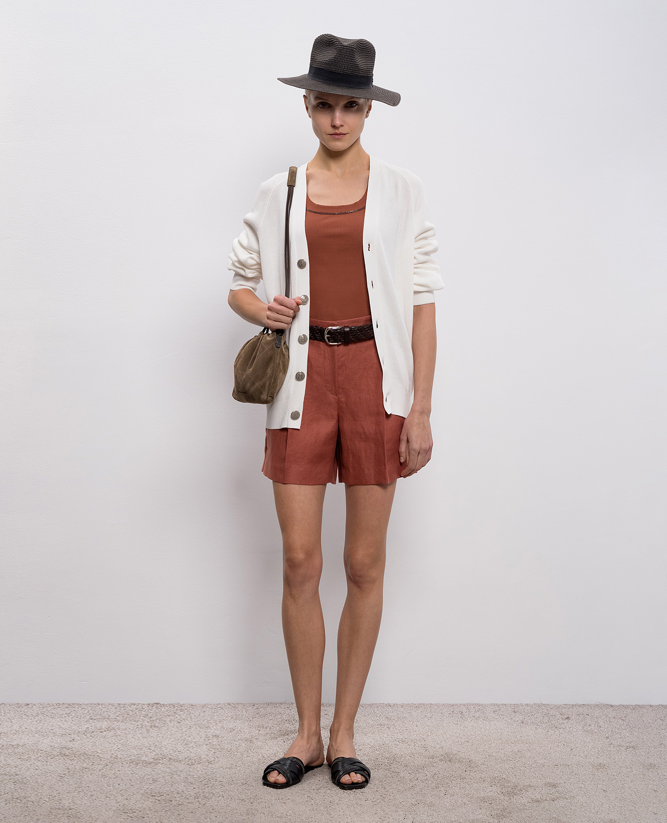 Brown ribbed top Brunello Cucinelli 2
