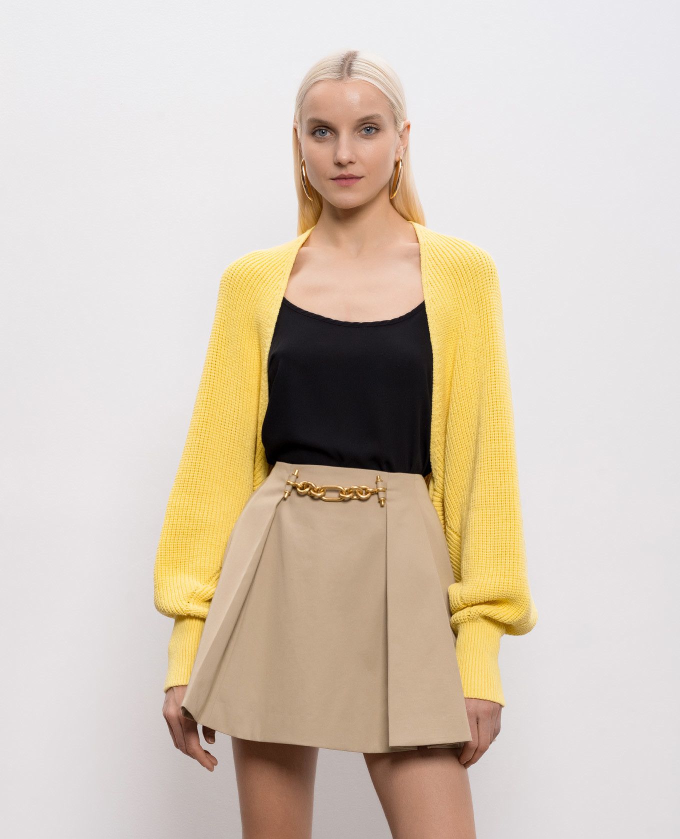 

Yellow cardigan with logo engraving Balmain