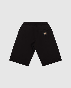 Dolce&Gabbana Children's black shorts with logo L4JQD4G7P1V36