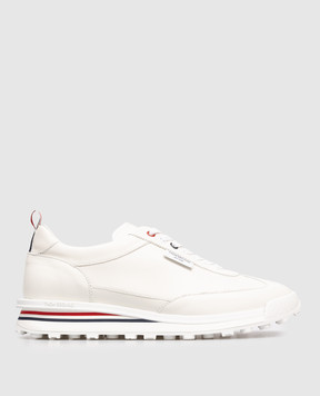 Thom Browne White Varsity Leather Sneakers MFE018BL0064