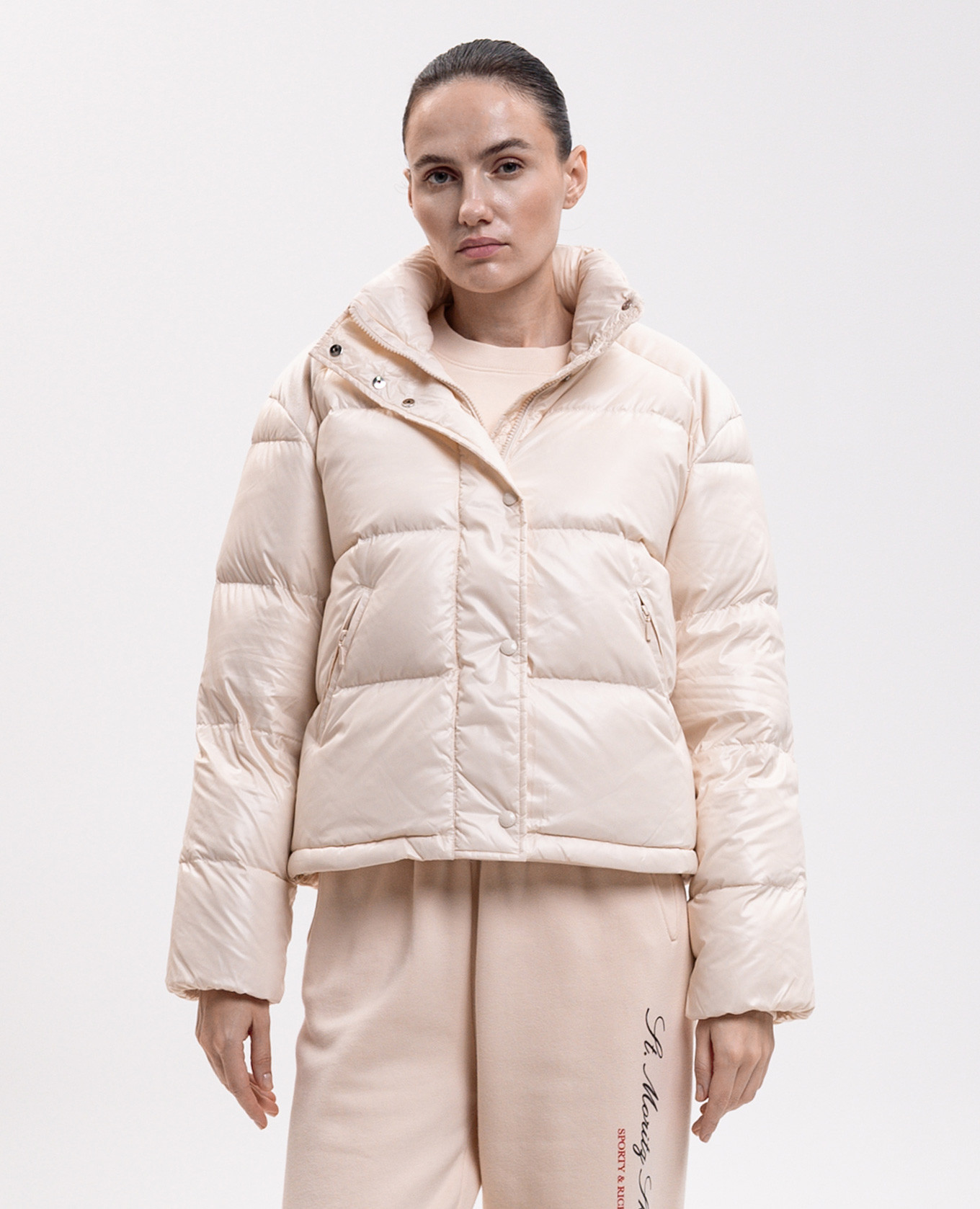 Ivory down jacket Sporty & Rich 3