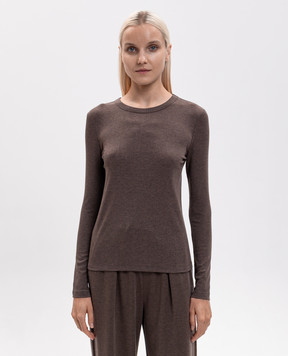 Max Mara Brown ribbed long sleeve SALMONE MXMSALMONE