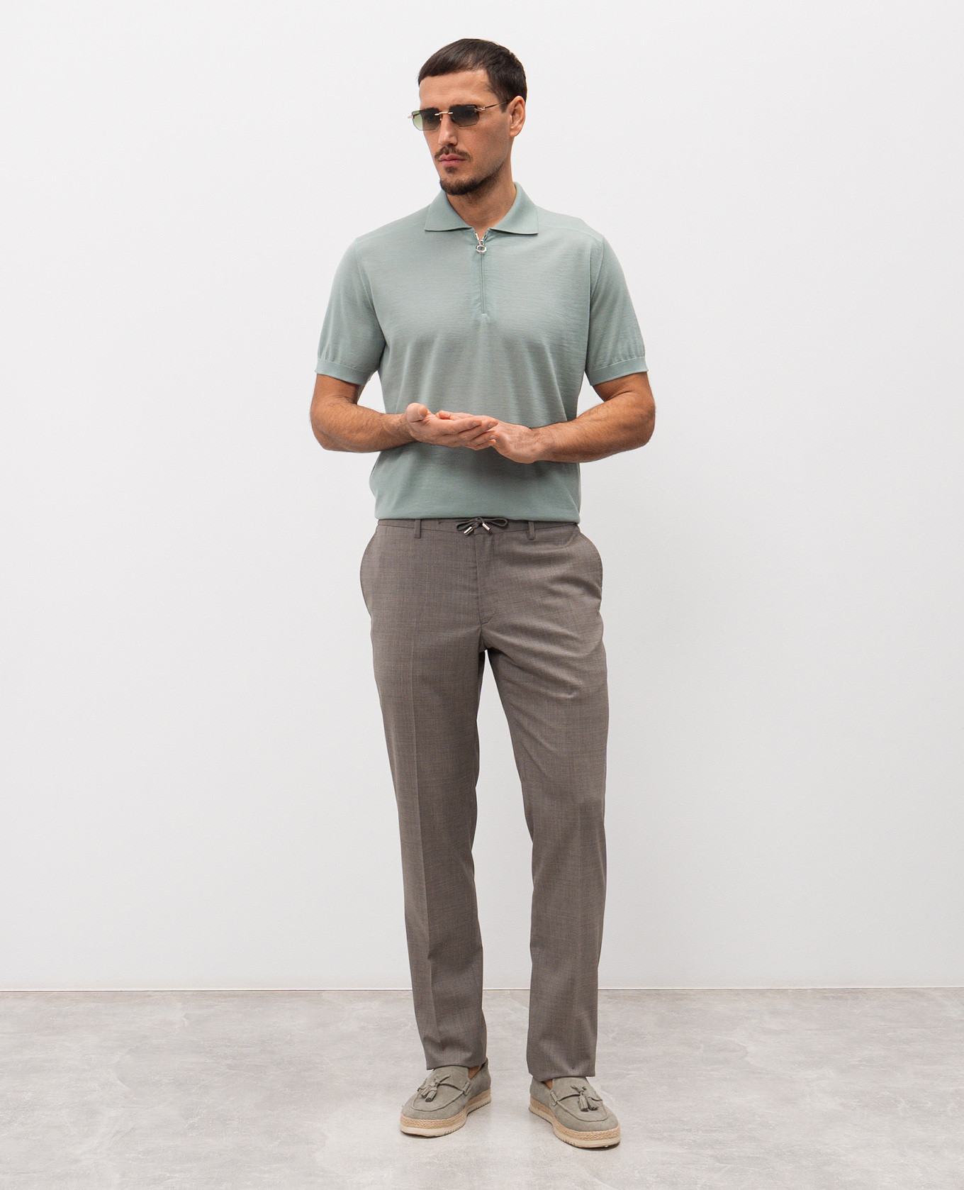 

Green cashmere polo shirt Stefano Ricci