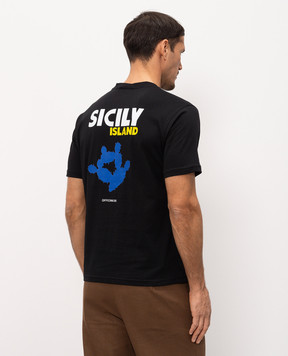Officina 36 Sicily Island black t-shirt CUPF78