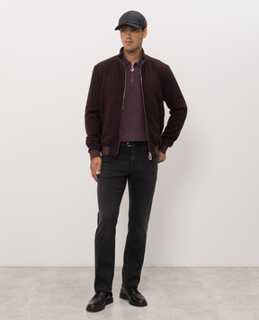 Stefano Ricci Purple cashmere and silk polo shirt K606434P30F26320