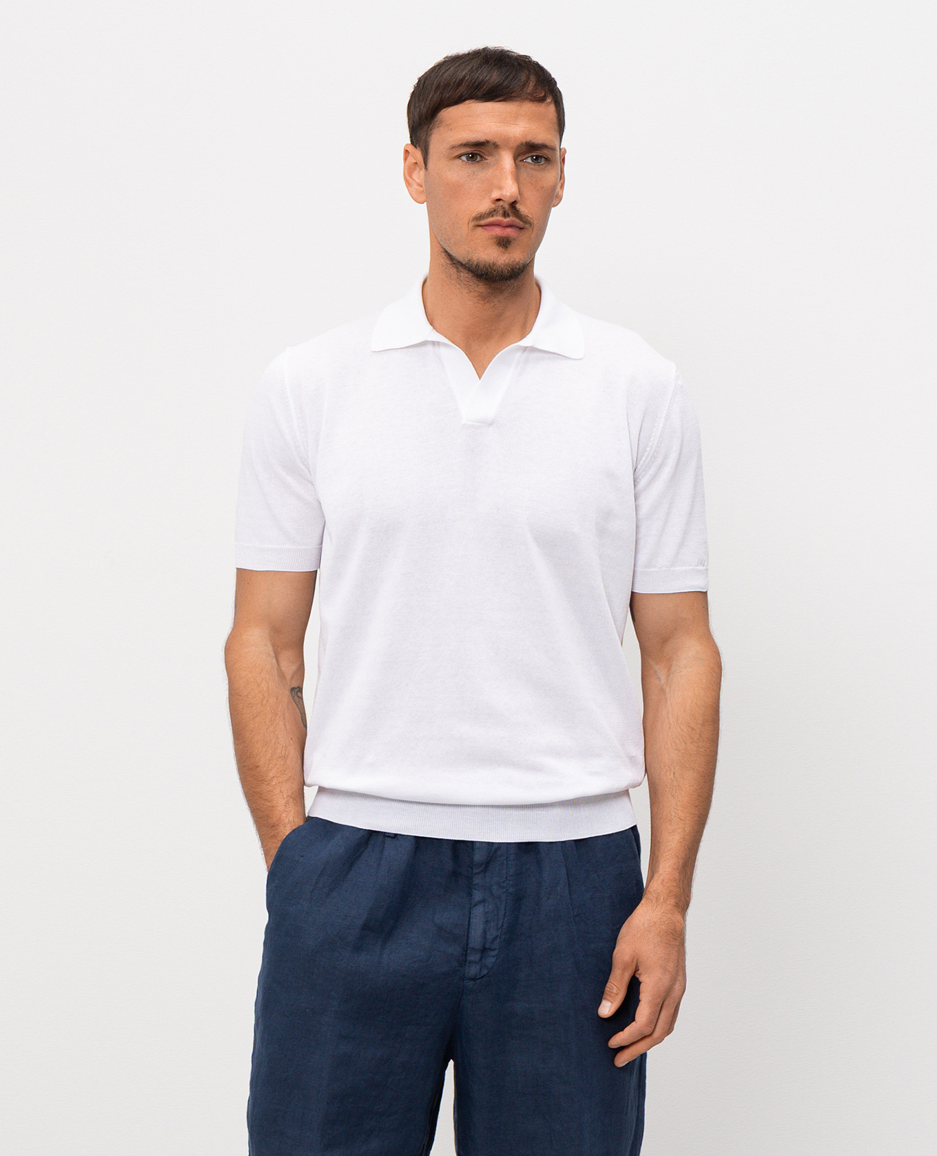 

White cotton polo shirt Pini Parma