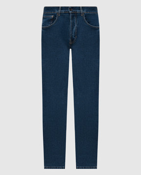 Pini Parma Candiani blue jeans with logo patch PINIJEAMBL