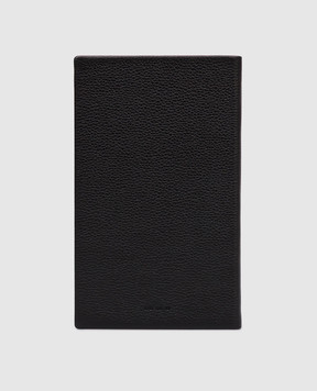 Stefano Ricci Black leather notebook with textured logo PA2SRPVTD