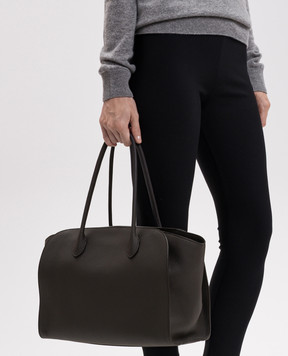 The Row Marlo dark brown leather tote bag W1800L133