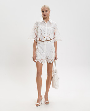Charo Ruiz Dune white shorts with belt 263500