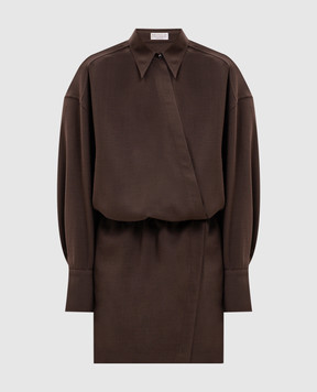 Brunello Cucinelli Brown dress with wool MP542AB1A1