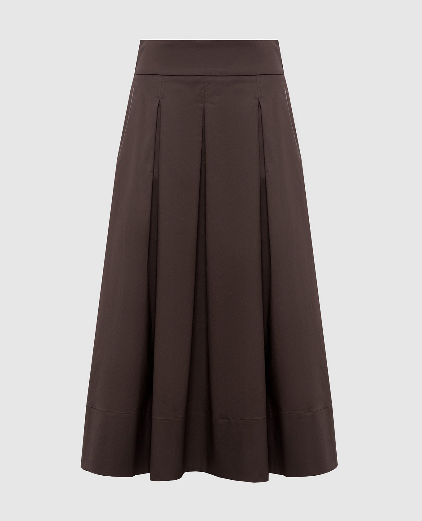 Brown midi skirt with monil chain