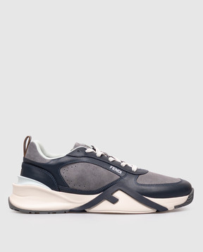 Fendi Gray leather Flow sneakers 7E1925AY1W