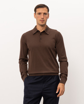 Dolce&Gabbana Brown cashmere polo shirt GXZ25TJBW1W