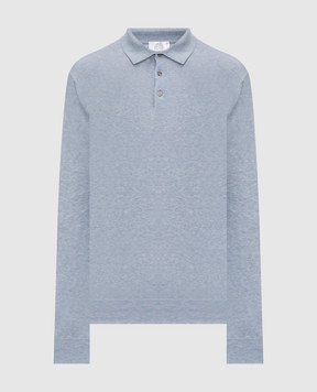 Pini Parma Blue cotton polo shirt POLOLUNGAZZ