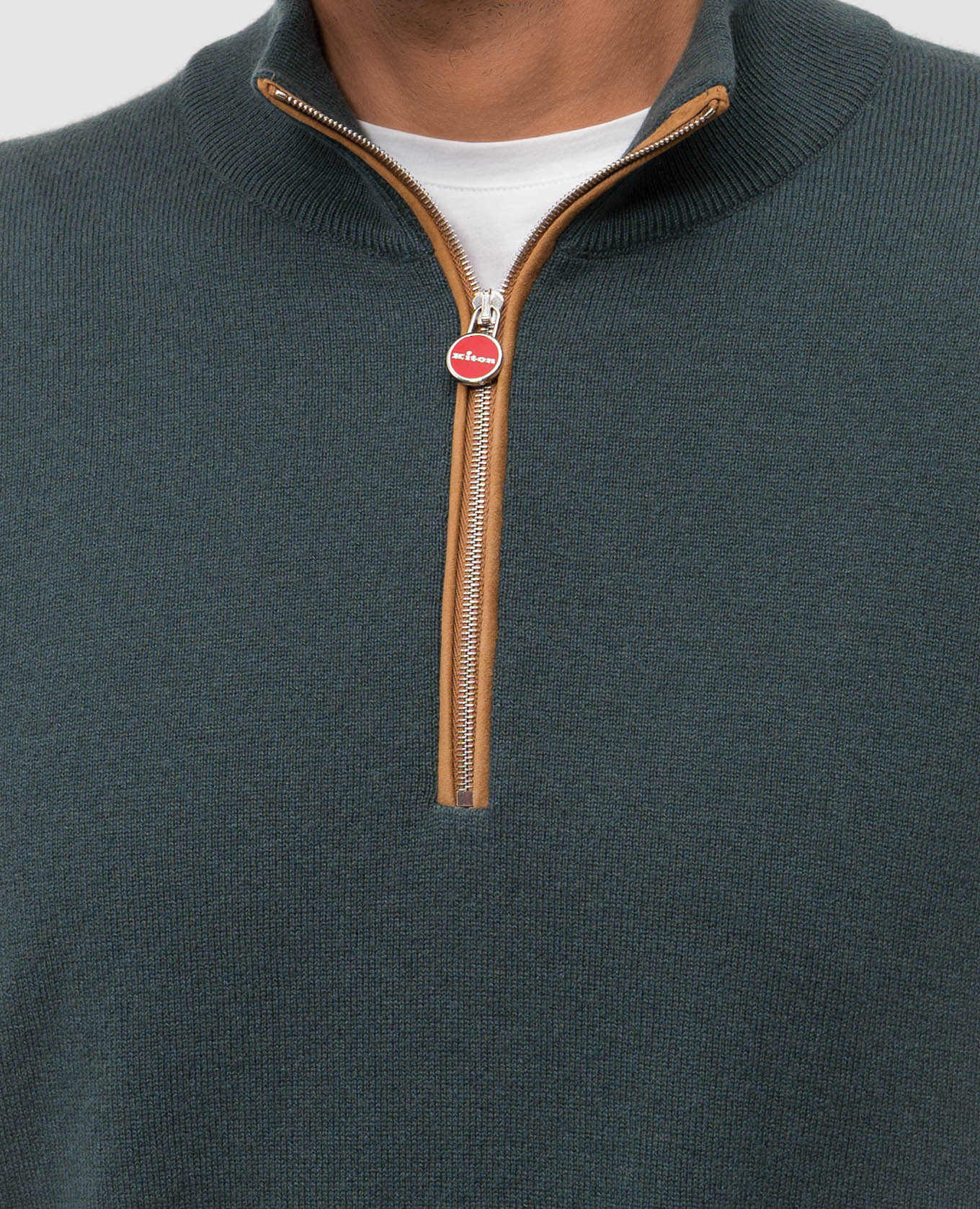 

Green cashmere sweater with zipper Kiton