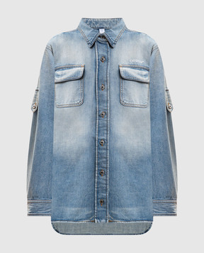 Off-White Blue denim shirt with a worn effect 2YQ006S26DEN002
