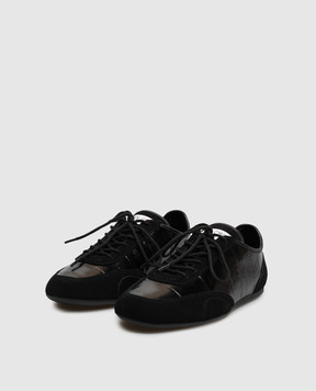 Jimmy Choo Sunny black leather sneakers with eel-like embossing SUNNYFGBN