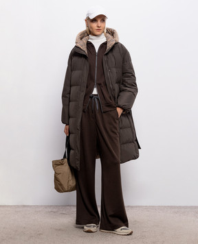 Brunello Cucinelli Brown sports jacket with monil chain MP828SM606